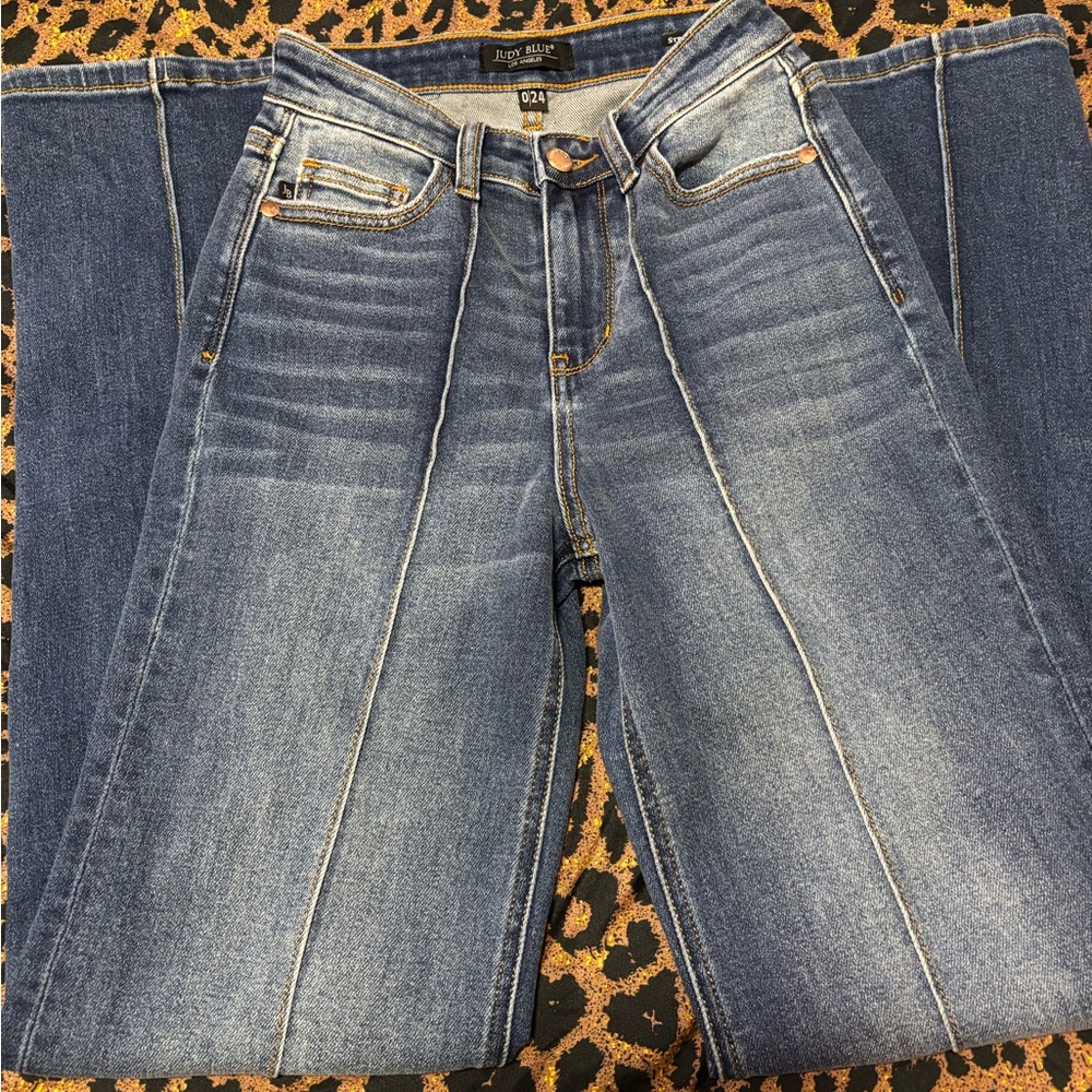 Judy Blue Medium Blue Wide Leg Jeans